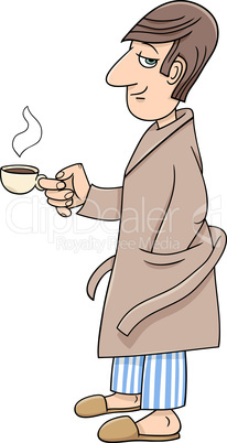 man with coffee cartoon