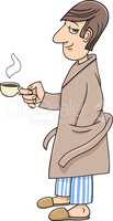 man with coffee cartoon