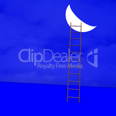 Ladder with moon