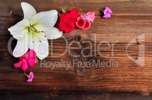 Blumen auf  Holz Hintergrund