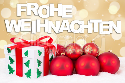 Frohe Weihnachten Weihnachtskarte Geschenke Hintergrund Gold