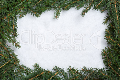 Weihnachten Rahmen Hintergrund mit Tanne, Tannenzweige, Schnee u