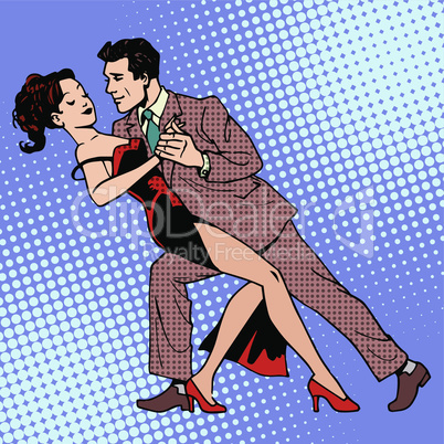 Man and woman dancing a waltz or tango
