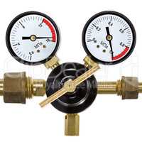 Gas pressure regulator with manometer, isolated on white backgro