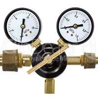 Gas pressure regulator with manometer, isolated on white backgro