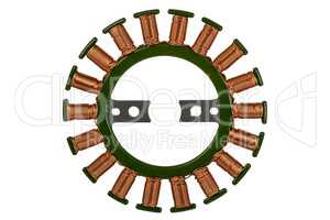 Stator of the stepper motor, isolated on white background