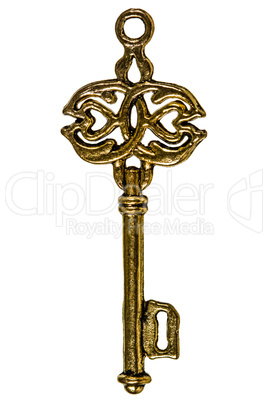 Key, decorative element, isolated on white background