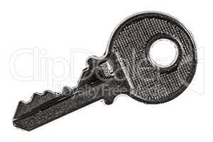Key from the lock, element of safety system, isolated on white b