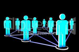 Network with human figures
