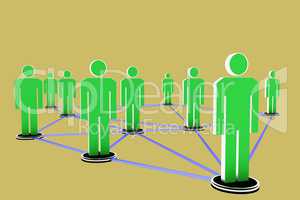 Network with human figures