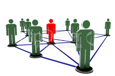 Network with human figures