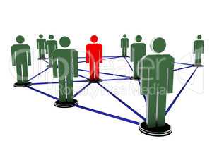 Network with human figures