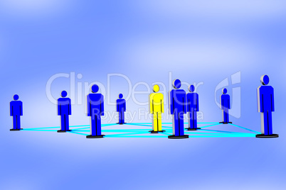 Network with human figures