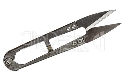 Scissors to cut the thread, isolated on white background