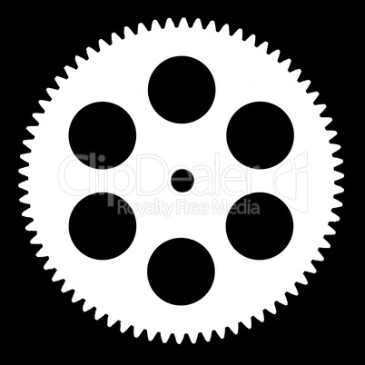 Silhouette pinion, isolated on black background