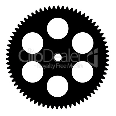 Silhouette pinion, isolated on white background
