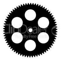 Silhouette pinion, isolated on white background
