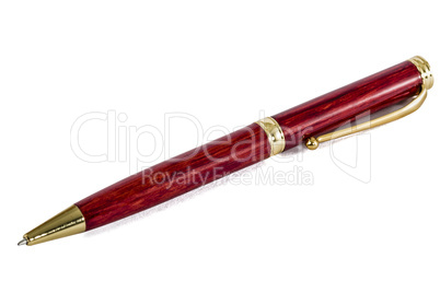 Red ballpoint pen, isolated on white, with clipping path