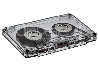 ?lose up of vintage audio cassette, isolated on white backgroun