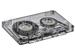 ?lose up of vintage audio cassette, isolated on white backgroun