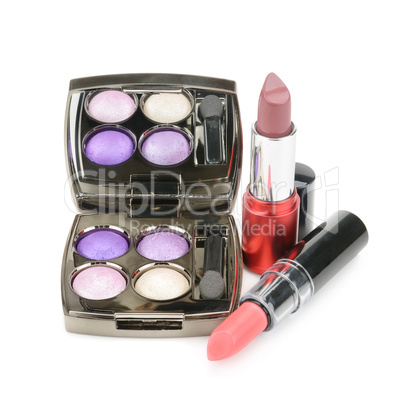 lipsticks and eye shadow