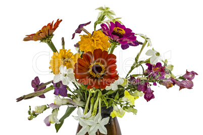 Flowers bouquet, isolated on white background