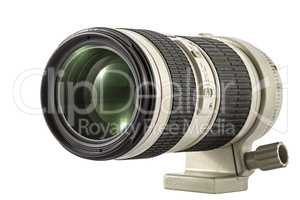Zoom camera lens, isolated on white background
