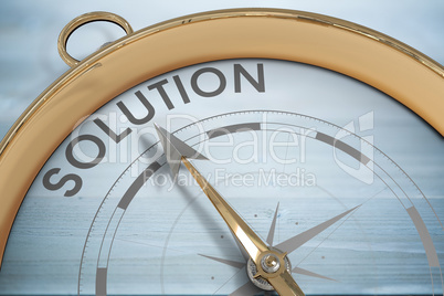 Composite image of compass pointing to solution