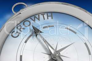 Composite image of compass pointing to growth