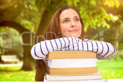 Composite image of students studying