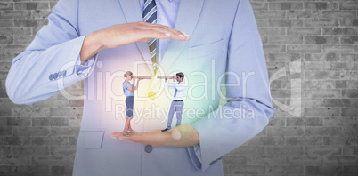 Composite image of business people looking at each other