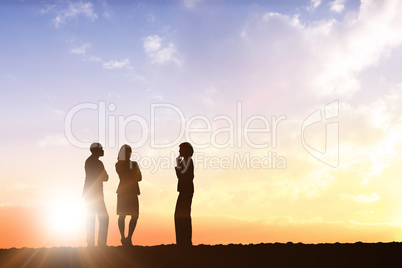Composite image of business colleagues talking Composite image of business colleagues talking