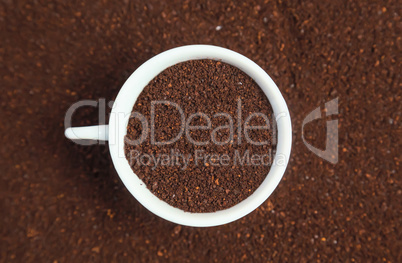 ground coffee in a cup