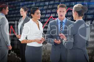 Composite image of business people interacting