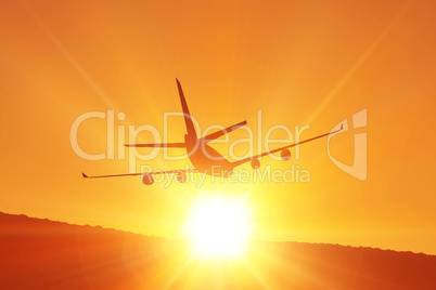 Composite image of graphic airplane