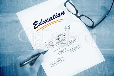 Education against business concept vector