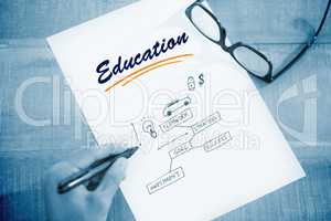 Education against business concept vector