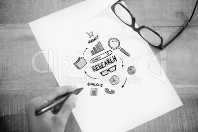 Composite image of research doodles Composite image of research doodles
