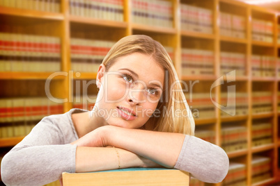 Composite image of students studying