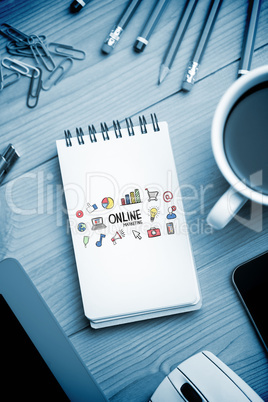 Composite image of online marketing doodle
