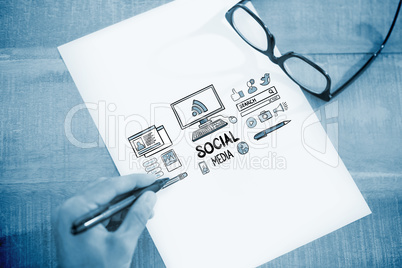 Composite image of social media doodle