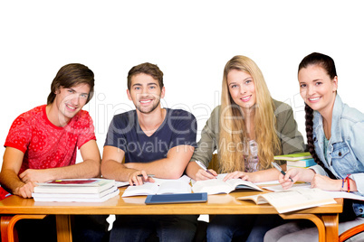 Students studying together