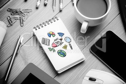 Composite image of digital marketing doodle