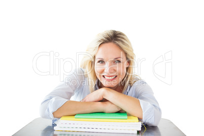 Composite image of mature student smiling