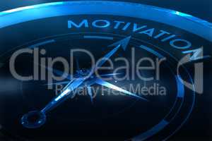 Composite image of compass pointing to motivation