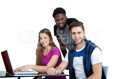 Creative team using laptop