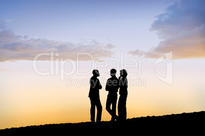 Composite image of business colleagues talking Composite image of business colleagues talking