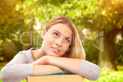 Composite image of students studying