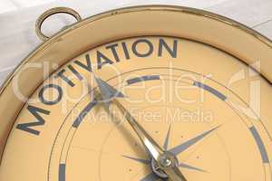 Composite image of compass pointing to motivation