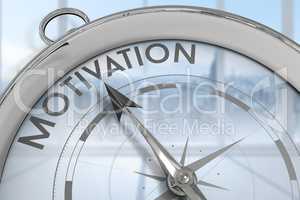 Composite image of compass pointing to motivation